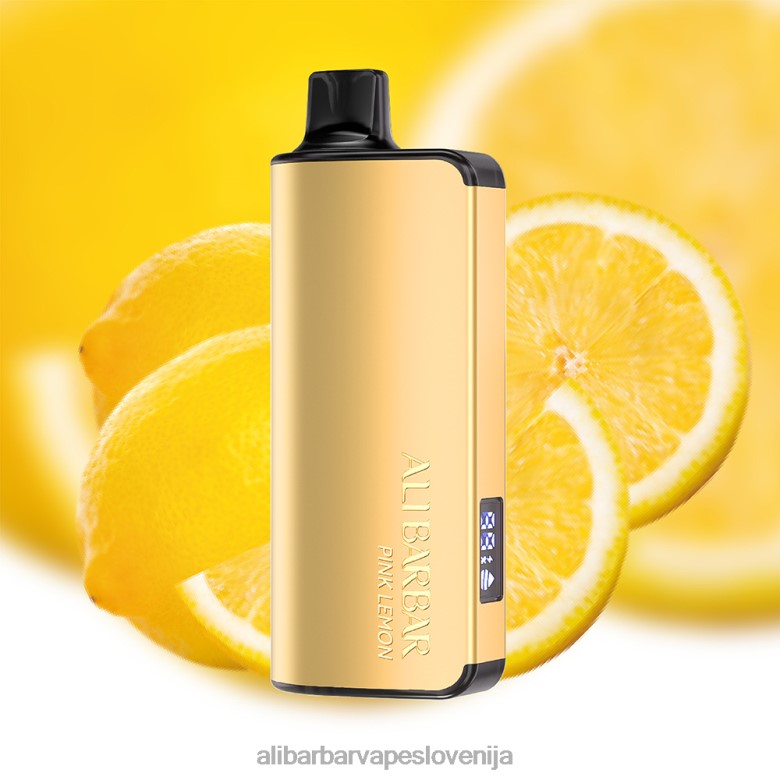 Alibarbar Vape Review - Alibarbar Ingot 9000 vape za enkratno uporabo 68N0023 roza limona