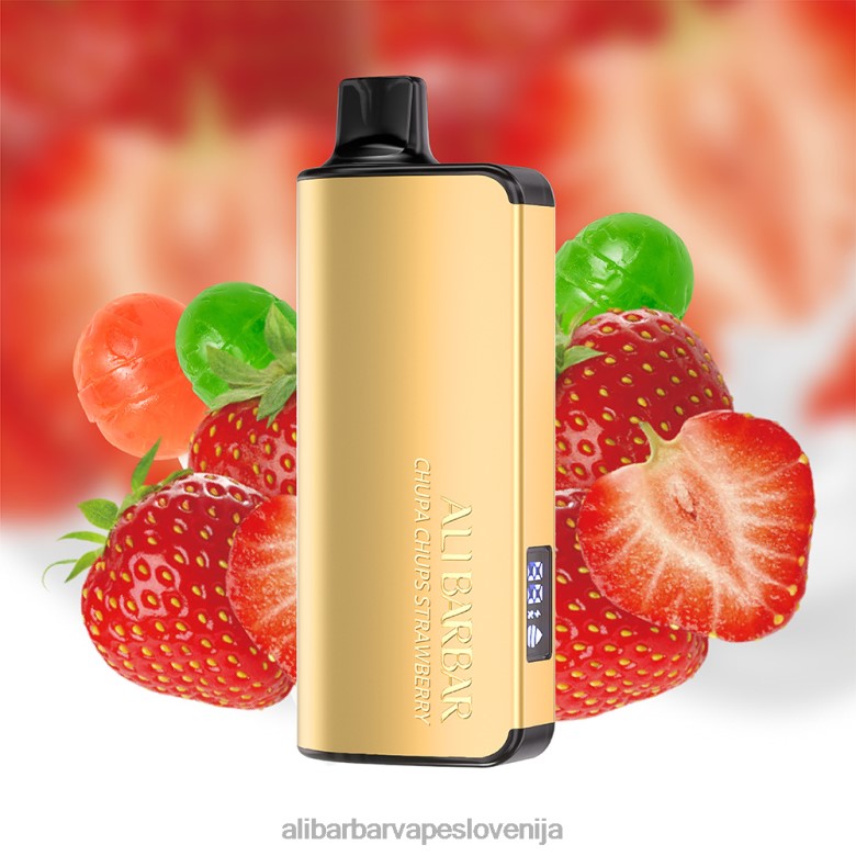 Alibarbar Vape Slovenija - Alibarbar Ingot 9000 vape za enkratno uporabo 68N0017 chupa chups jagoda