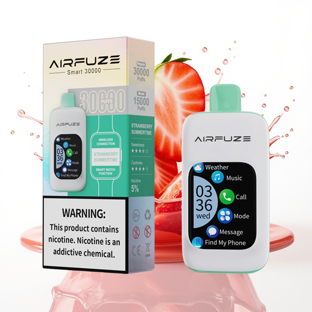 AirFuze Smart 30000 Puffs 5% 900mAh Enkratna E-jek Strawberry Poletje
