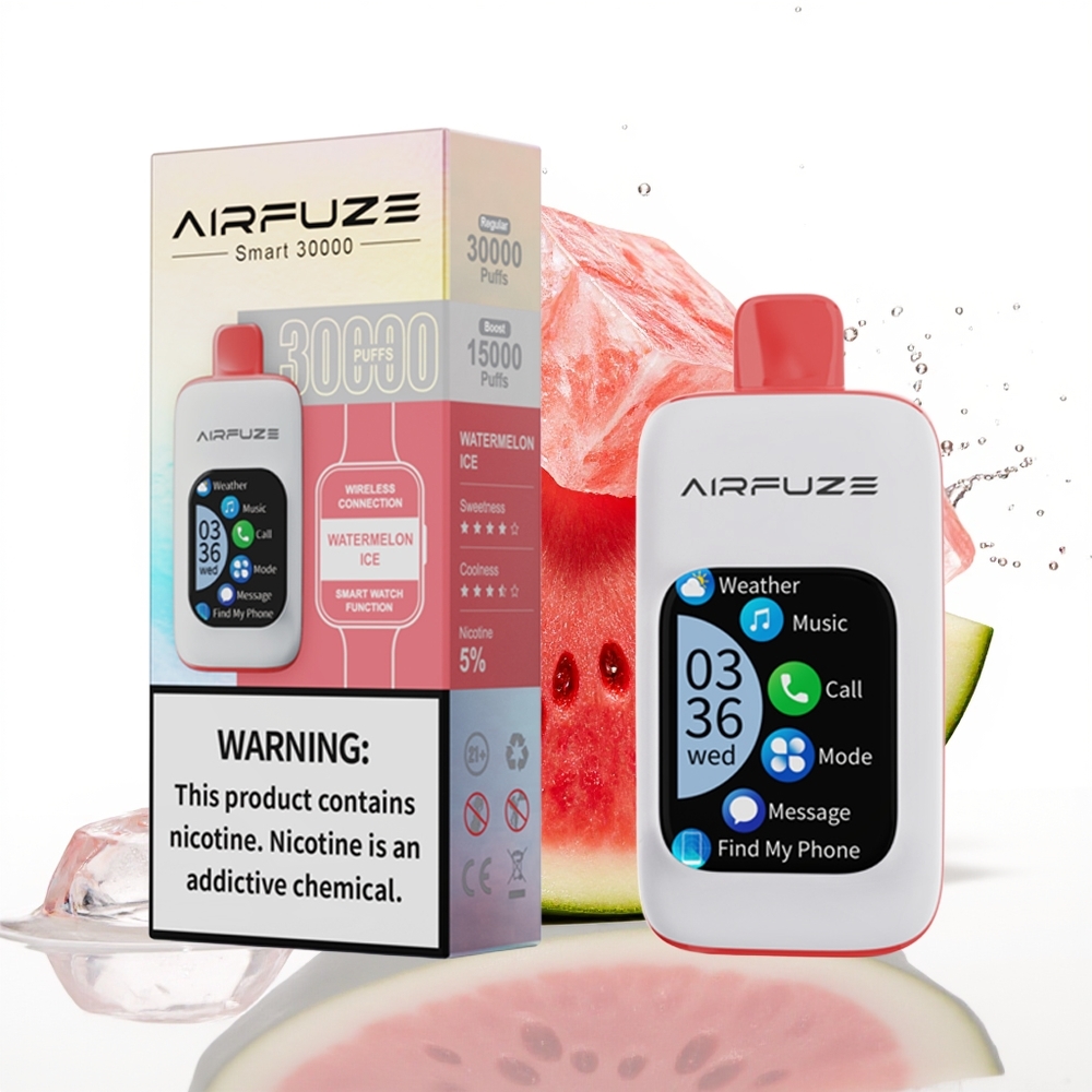 AirFuze Smart 30000 Puffs 5% Nikotin 900mAh Tipkaljiv Zaslon Lubenica Led
