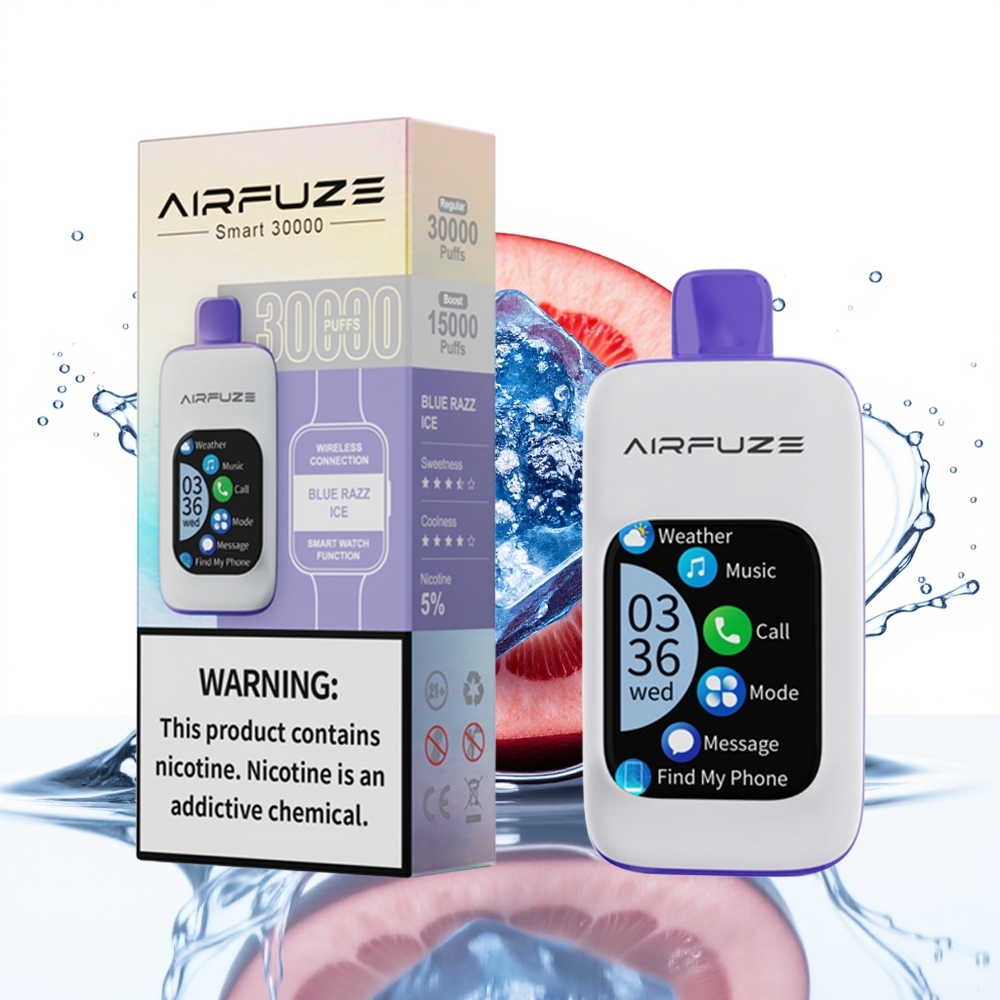 AirFuze Smart 30000 Puffs Tipkovni Zaslon 900mAh Modra Malina Led Enkratni Vape