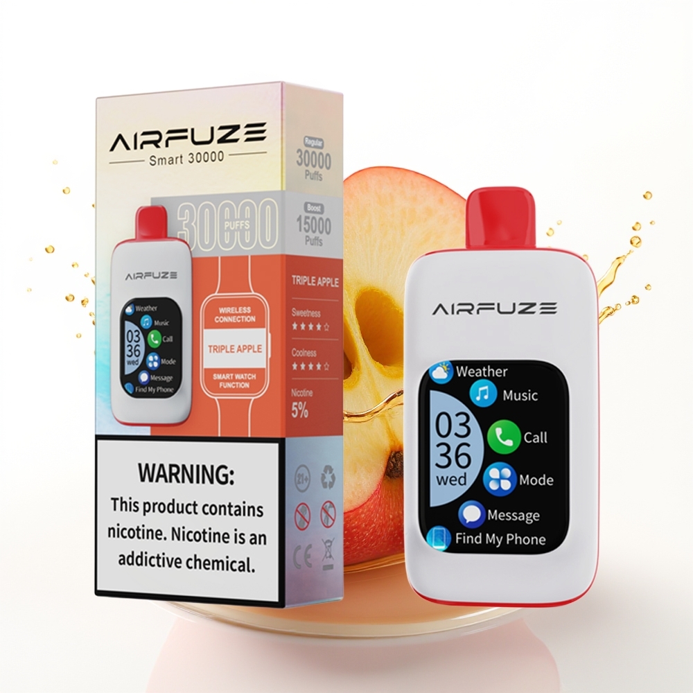 AirFuze Smart 30000 Puffs Trojno Jabolko Enkratna Vape z 900mAh in Type-C