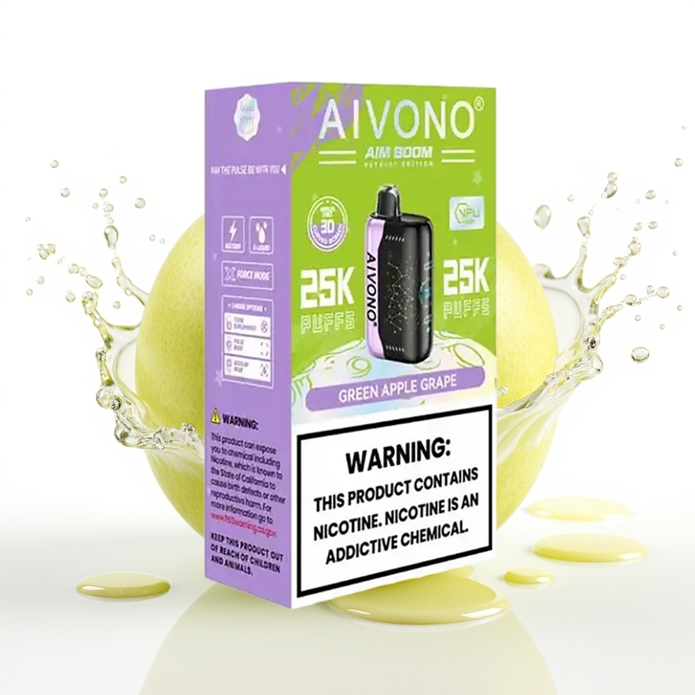 Aivono Aim Boom 25000 Puffs 28ml 650mAh Zeleno Jabolko Grozdje