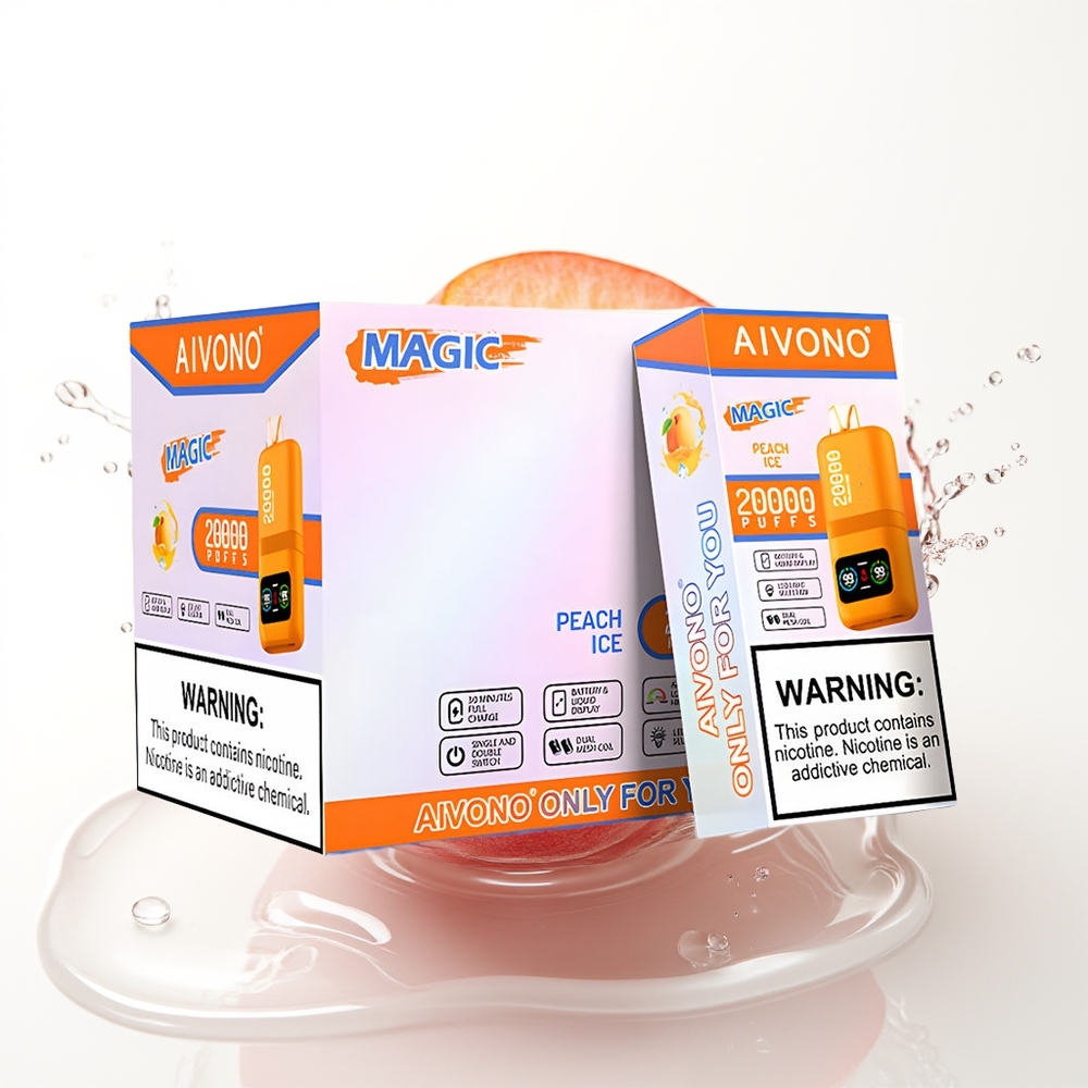 Aivono Aim Magic 20000 Puffov Dual Mesh LCD Breskva Led Enkratni Vape