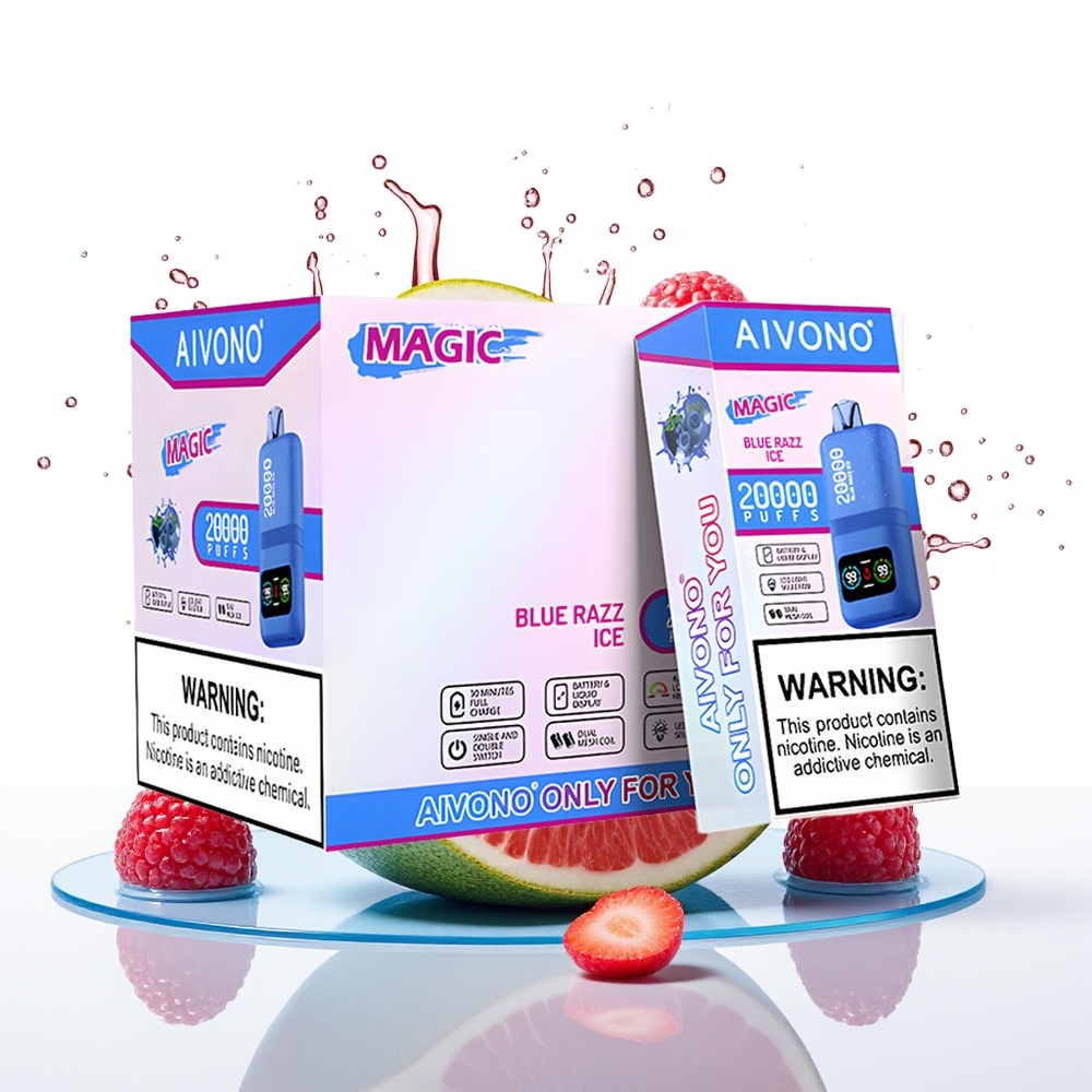 Aivono Aim Magic 20000 Puffs Dual Mesh LCD Modra Malina Led Enkratni Vape