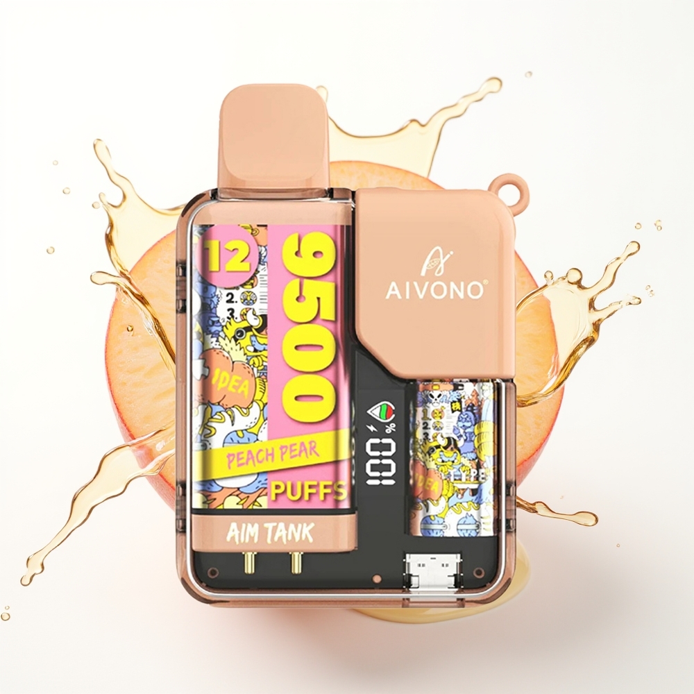 Aivono Aim Tank 9500 Pufov 18ml Brizga Peach Hruška Enkratni Vape