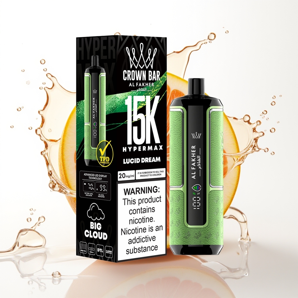 Al Fakher Crown Bar 15K Hypermax Enkratna Vape Naprava 22ml/600mAh Lucidna Sanja