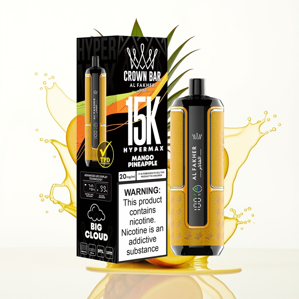 Al Fakher Crown Bar 15K Hypermax Mini 22ml 6mg Eno-usesna Mango Ananas