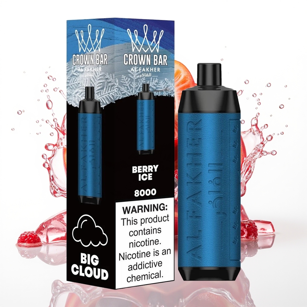 Al Fakher Crown Bar 8000 Crystal 18ml 8000 Puffs Enkratna Vape Jagoda Led