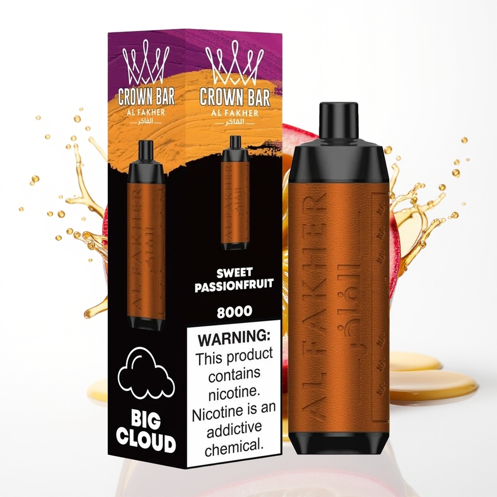 Al Fakher Crown Bar 8000 Crystal Enkratna Vapa Sladka Pasijonka 18ml 8000 Pufov