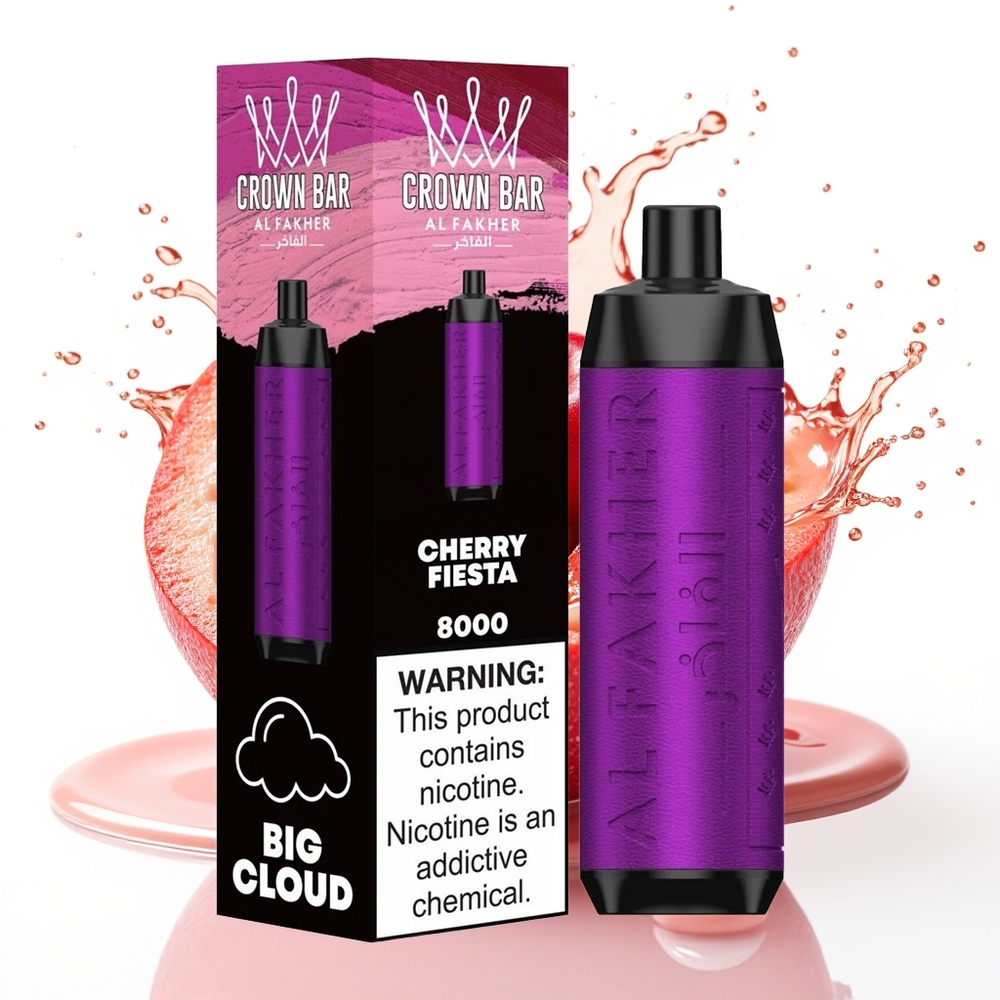 Al Fakher Crown Bar 8000 Crystal Enkratna Vapa Češnja Fiesta 18ml 8000 Pufov