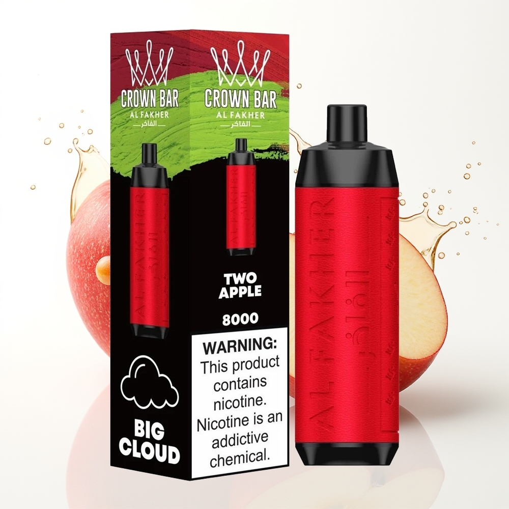 Al Fakher Crown Bar 8000 Crystal Enkratna Vape Dve Jabolki 18ml 8000 Puffov