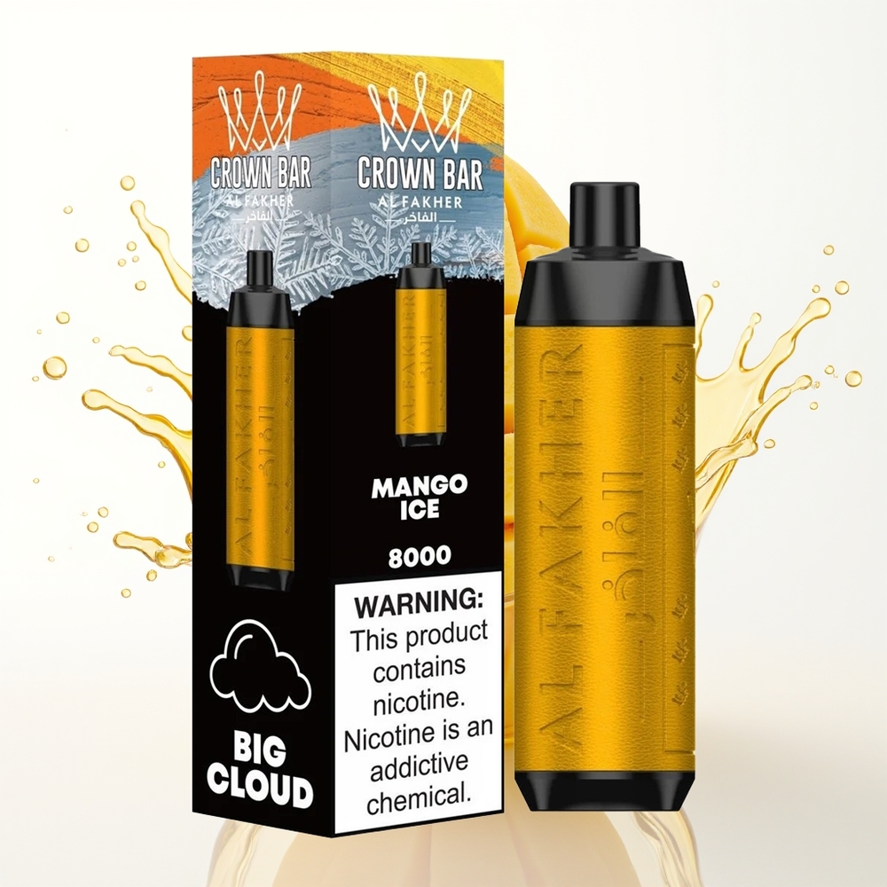 Al Fakher Crown Bar 8000 Crystal Enkratni Vape Mango Led 18ml 8000 Pufov