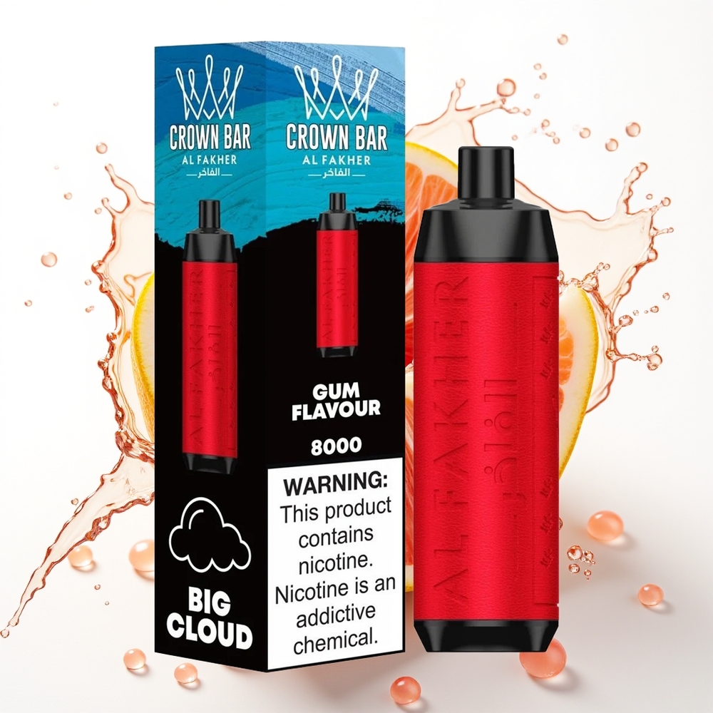 Al Fakher Crown Bar 8000 Crystal Enkratni Vape Žvečilni Okus z 18ml in USB-C