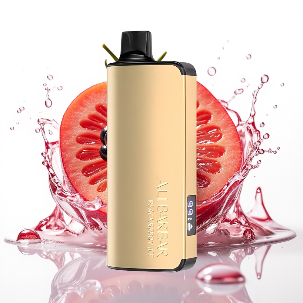 Alibarbar Ingot 9000 Puffs 2350mah 22ml Enkratna Vape Črni Jagodni Led