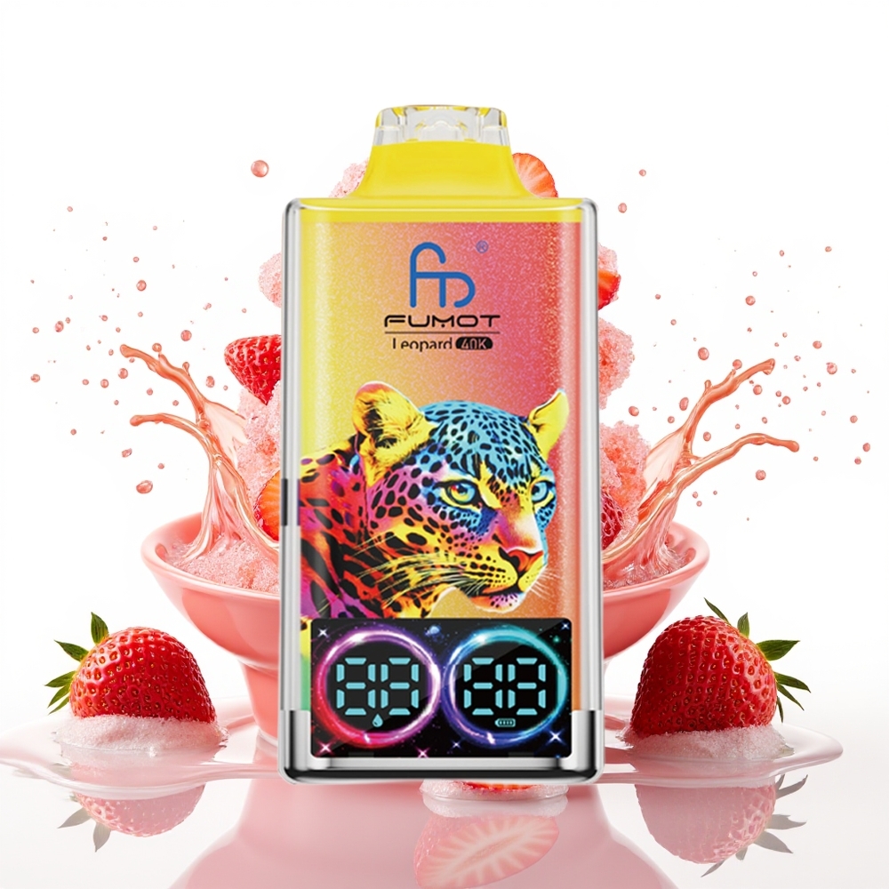 Fumot Leopard 40K Puffs 5% Nicotine 700mAh Jagoda Led Enkratni Vape