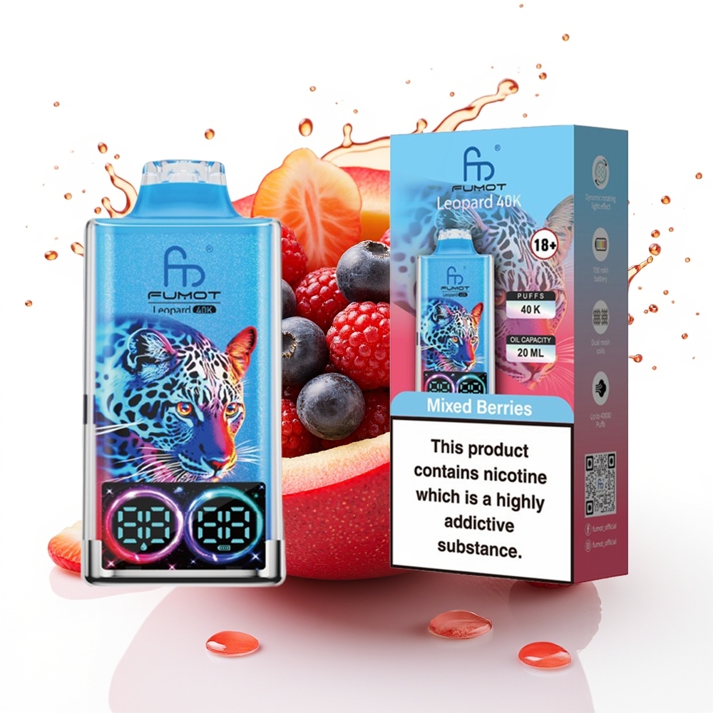 Fumot Leopard 40K Puffs Dual Mesh Mešane Jagode 5% Nicotine