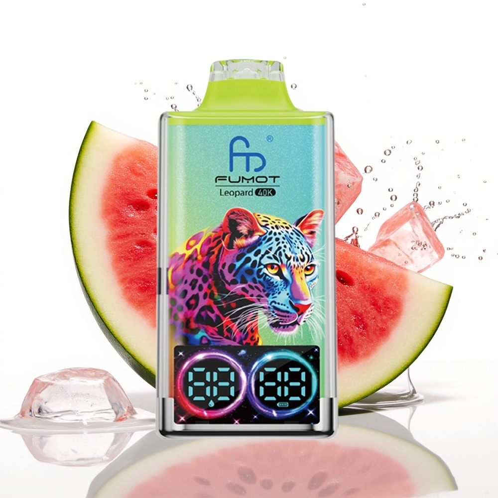 Fumot Leopard 40K Puffs Dvojna Mreža Lubenica Led Enkratni Vape 700mAh