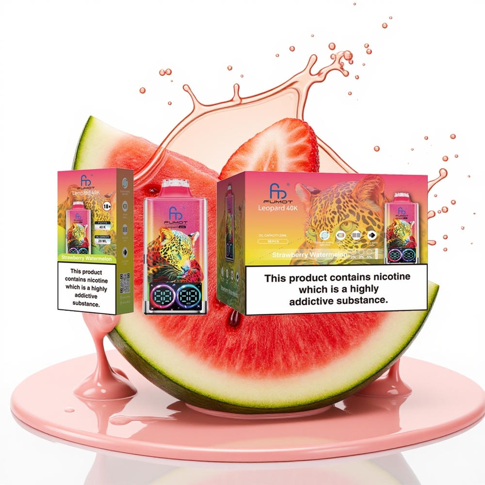 Fumot Leopard 40K Puffs Enkratna Vape Jagoda Lubenica Dual Mesh 5% Nicotine