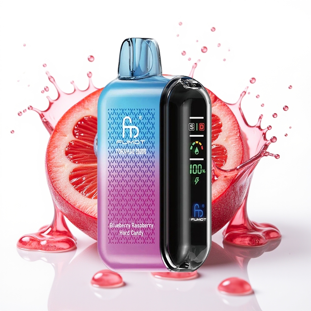 Fumot Tornado 20000 Puffs Dual Mesh 20ml Borovnica Malina Trdi Bonboni
