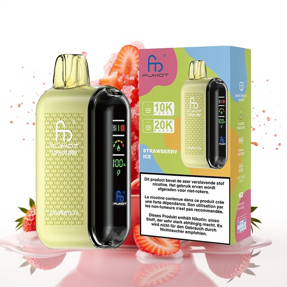 Fumot Tornado 20000 Puffs Dual Mesh Coil Smart Display Jagoda Led