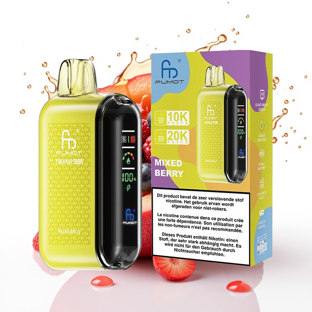Fumot Tornado 20000 Puffs Dual Mesh Mešane Jagode Airflow Control