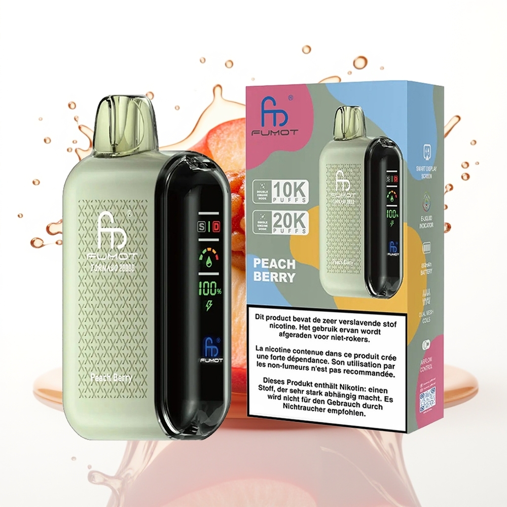 Fumot Tornado 20000 Puffs Dual Mesh Peach Berry 20ml