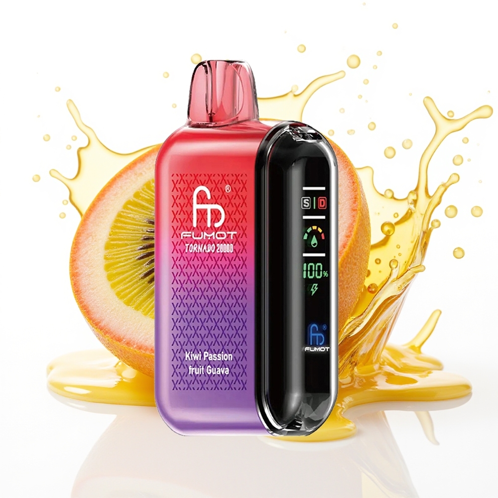 Fumot Tornado 20000 Puffs Dual Mesh Smart Display Kivi Pasijonka Gvava