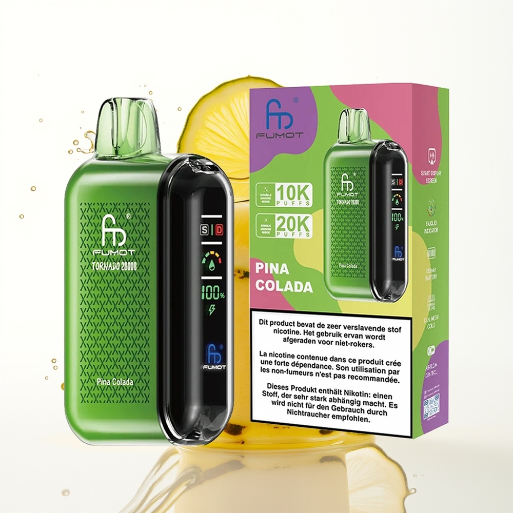 Fumot Tornado 20000 Puffs Dual Mesh Smart Display Pina Kolada