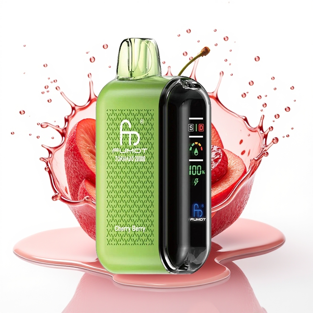 Fumot Tornado 20000 Puffs Dual Mesh Smart Display Češnja Jagoda