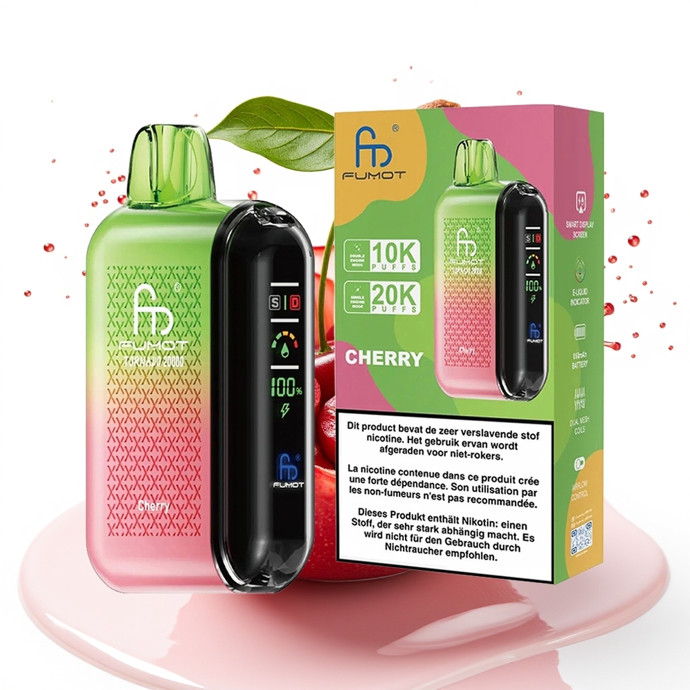 Fumot Tornado 20000 Puffs Dual Mesh Smart Češnja