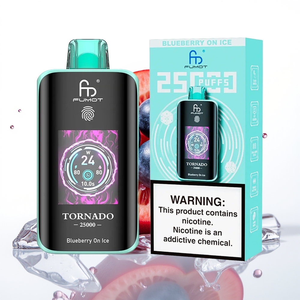 Fumot Tornado 25000 Puffs 20ml 700mAh Tipka Modra Jagoda na Ledu