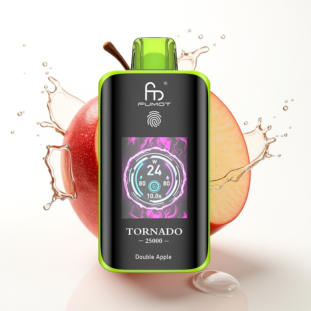 Fumot Tornado 25000 Puffs 700mAh 20ml Dvojno Jabolko Enkratni Vape