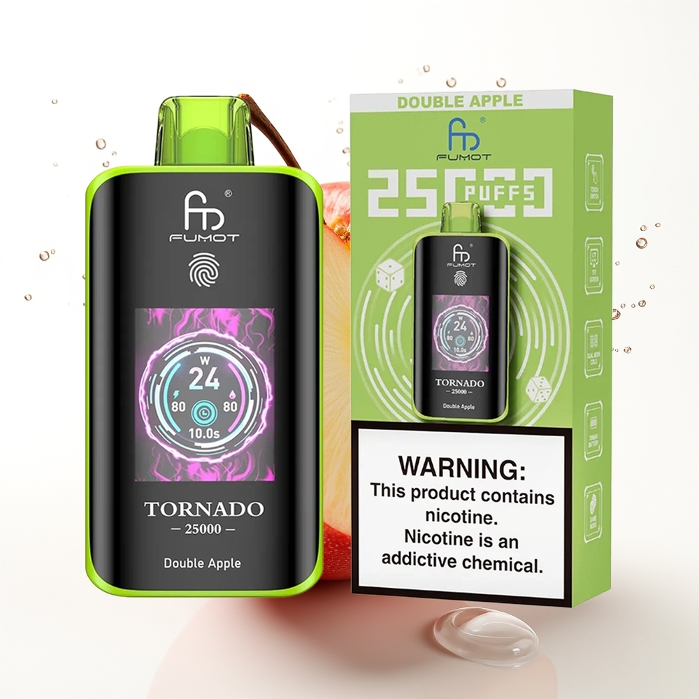 Fumot Tornado 25000 Puffs 700mAh 20ml Dvojno Jabolko Enkratni Vape