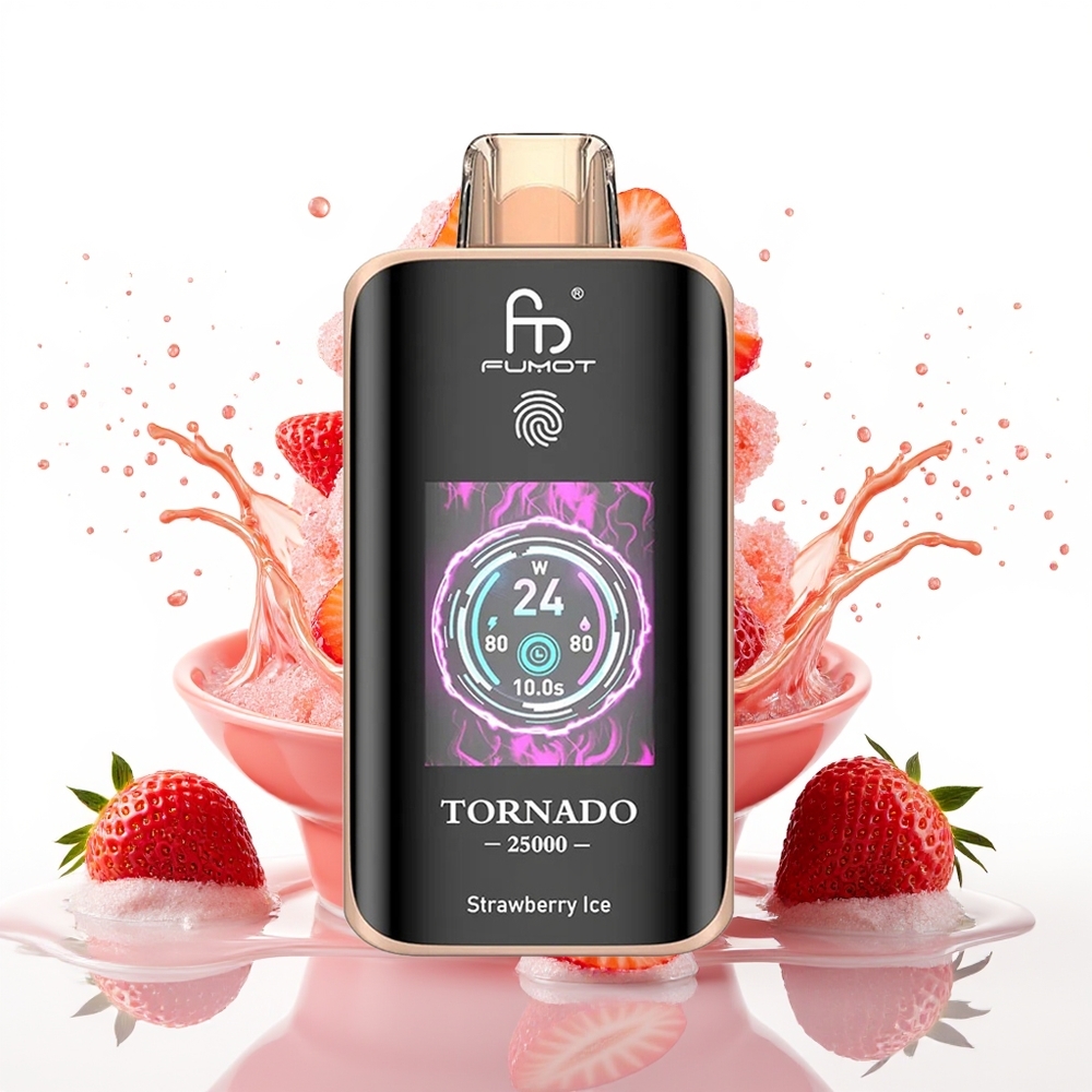 Fumot Tornado 25000 Puffs 700mAh 20ml Jagoda Led Enkratni Vape