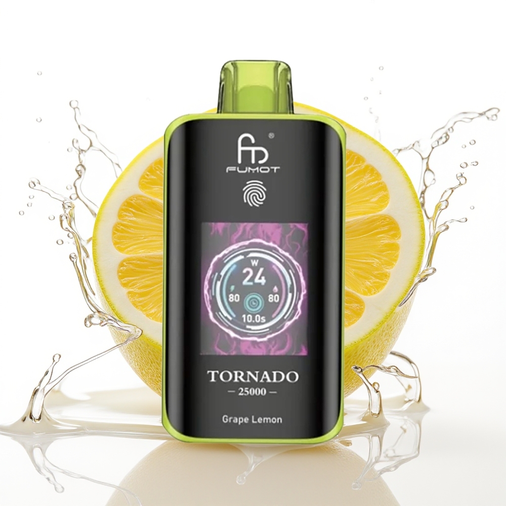 Fumot Tornado 25000 Puffs 700mAh Tipkovnica Grozdje Limona