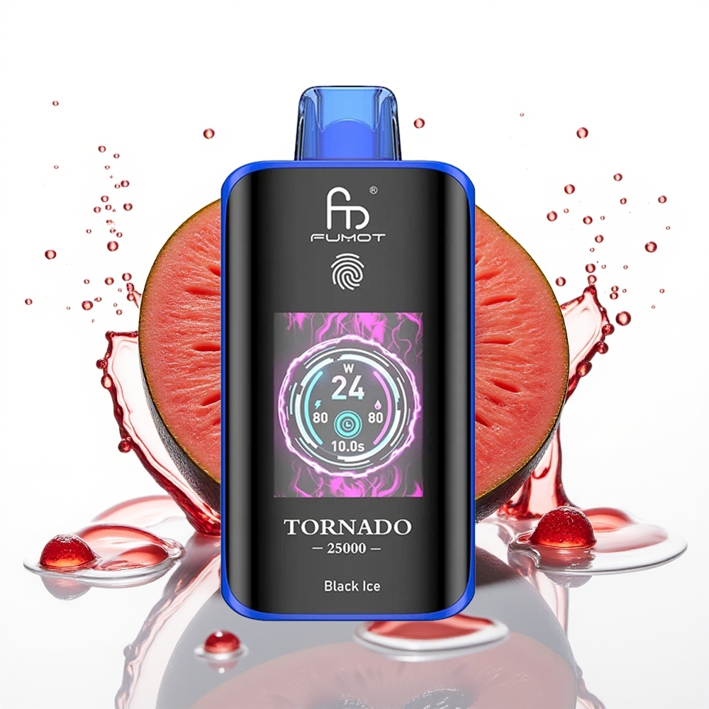 Fumot Tornado 25000 Puffs 700mAh Črni Led 20ml