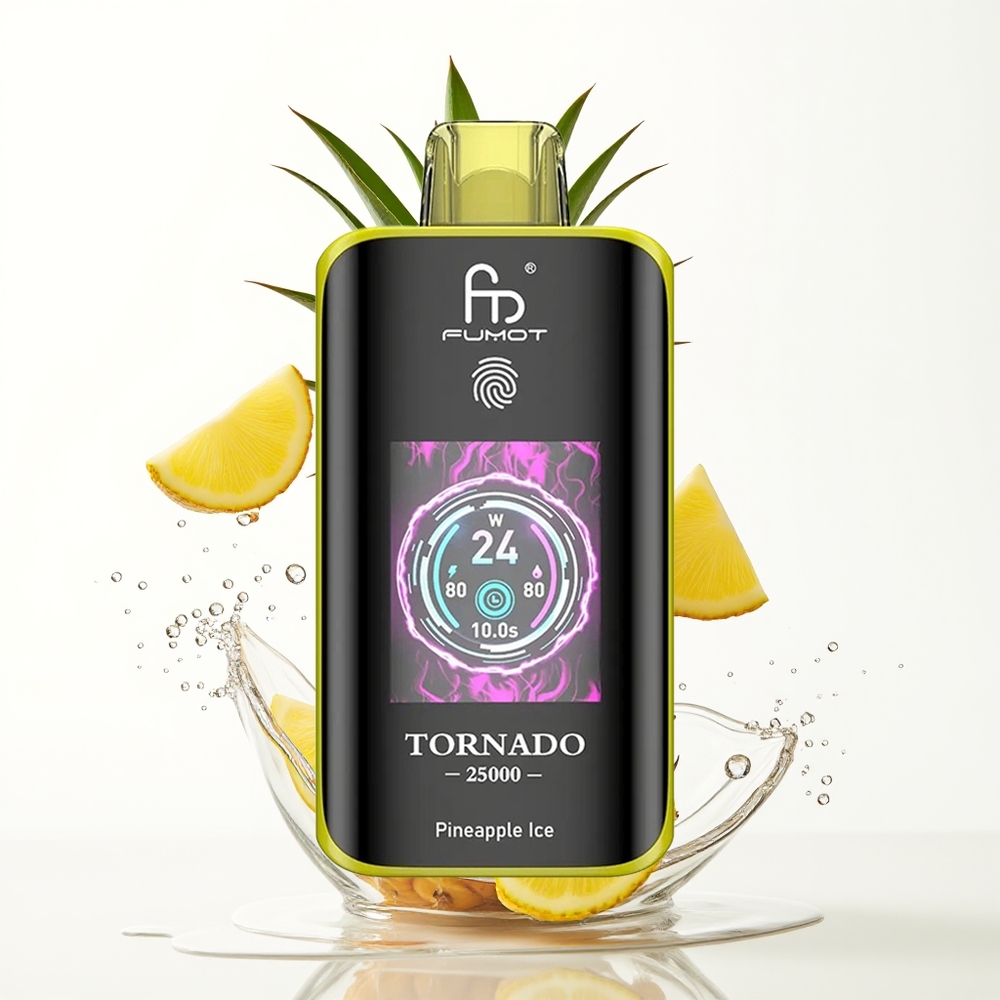 Fumot Tornado 25000 Puffs HD Screen 700mAh Ananas Led Enkratni Vape