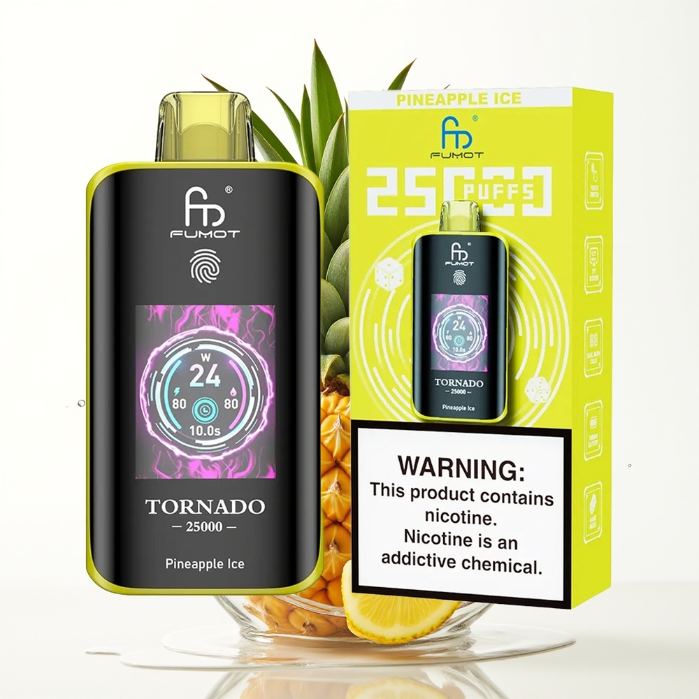Fumot Tornado 25000 Puffs HD Screen 700mAh Ananas Led Enkratni Vape