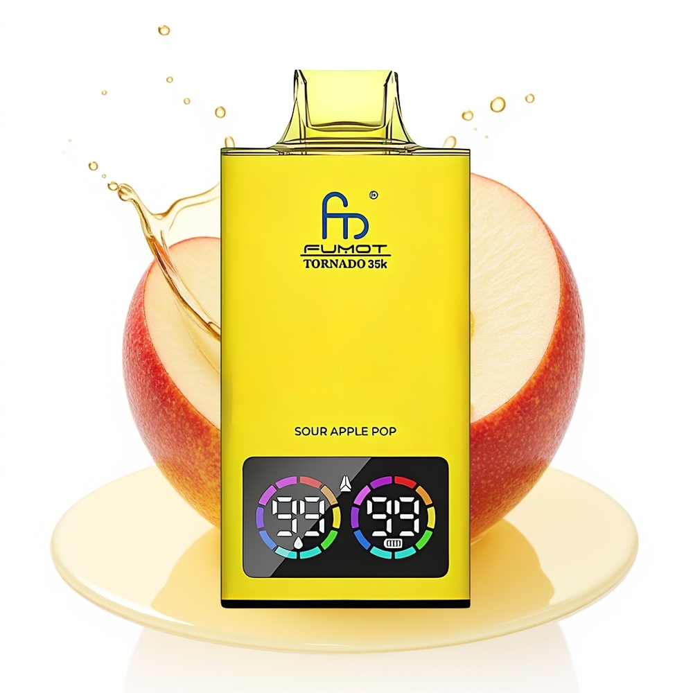 Fumot Tornado 35000 Dual Mesh Fast Charging Enkratni Vape Kislo Jabolko Pop