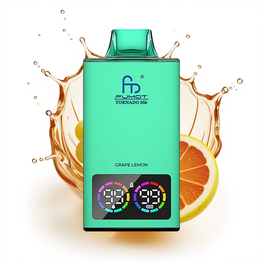 Fumot Tornado 35000 Enkratni Vape Grozdje Limona z Dual Mesh Coil in 700 MAH Battery