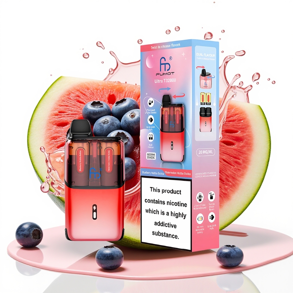 Fumot Ultra T32000 32000 Puff 24ml Enkratni Vape Borovnica Hubba Bubba - Lubenica Hubba Bubba