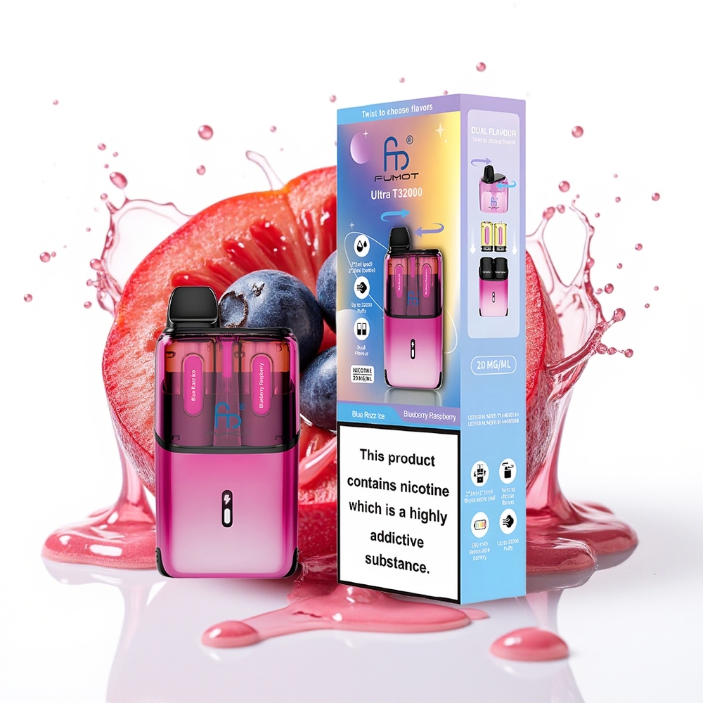 Fumot Ultra T32000 Enkratni Vape Modra Malina Led Borovnica 32000 Puffov 24ml