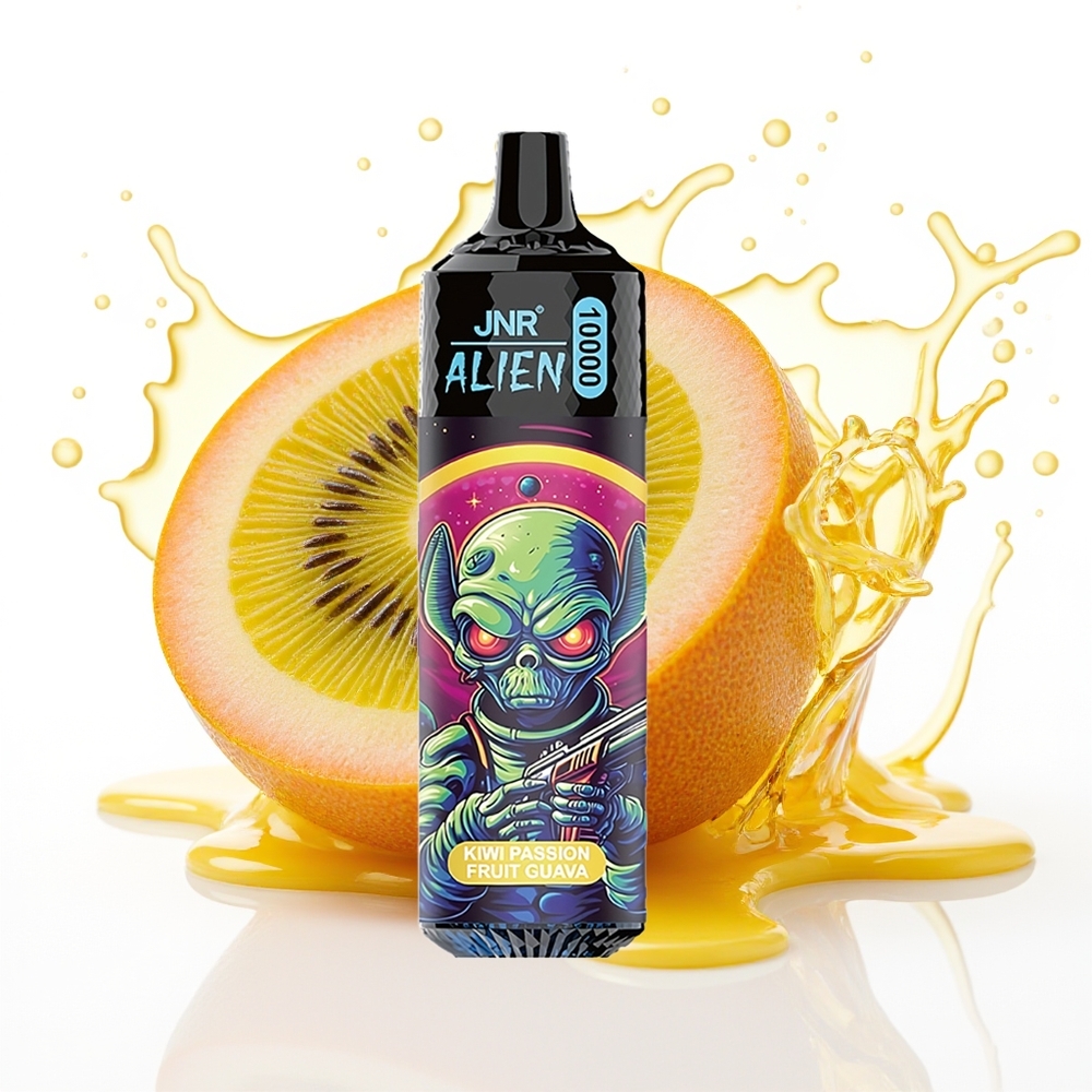JNR Alien 10000 Puffs RGB LED Tipka 1.2 Ohm Mreža Navdušujoča Kivi Pasijonka Guava