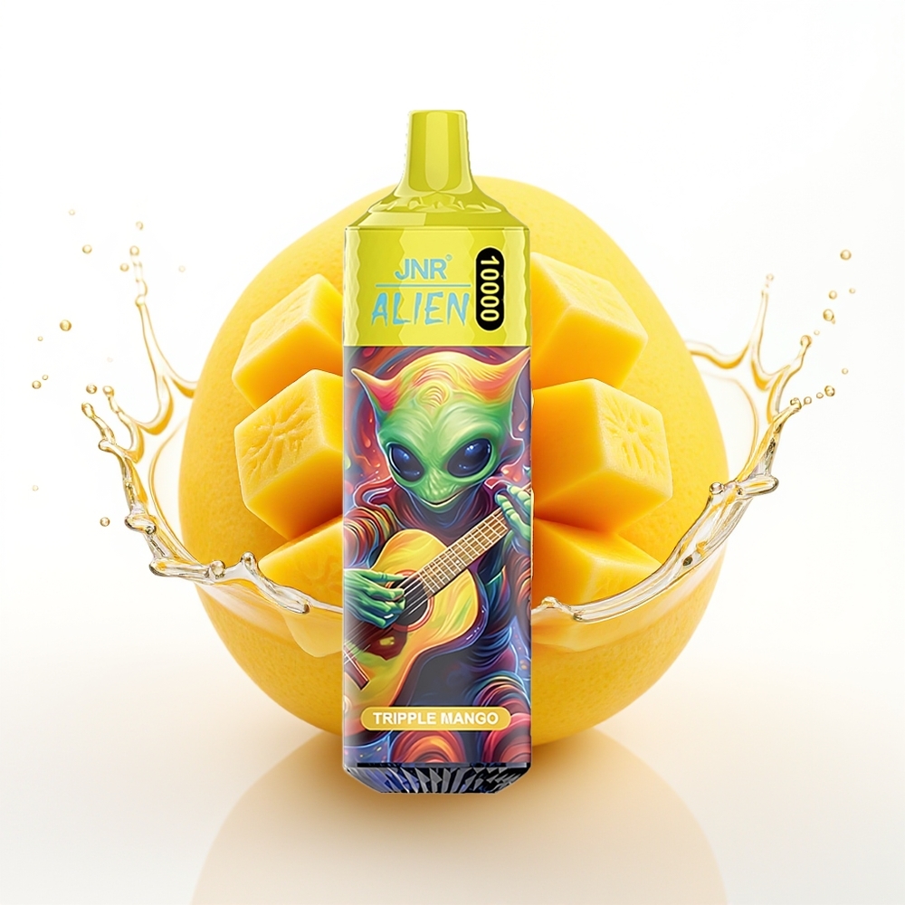 JNR Alien 10000 Puffs Trojni Mango z 850mAh in LED (RGB)