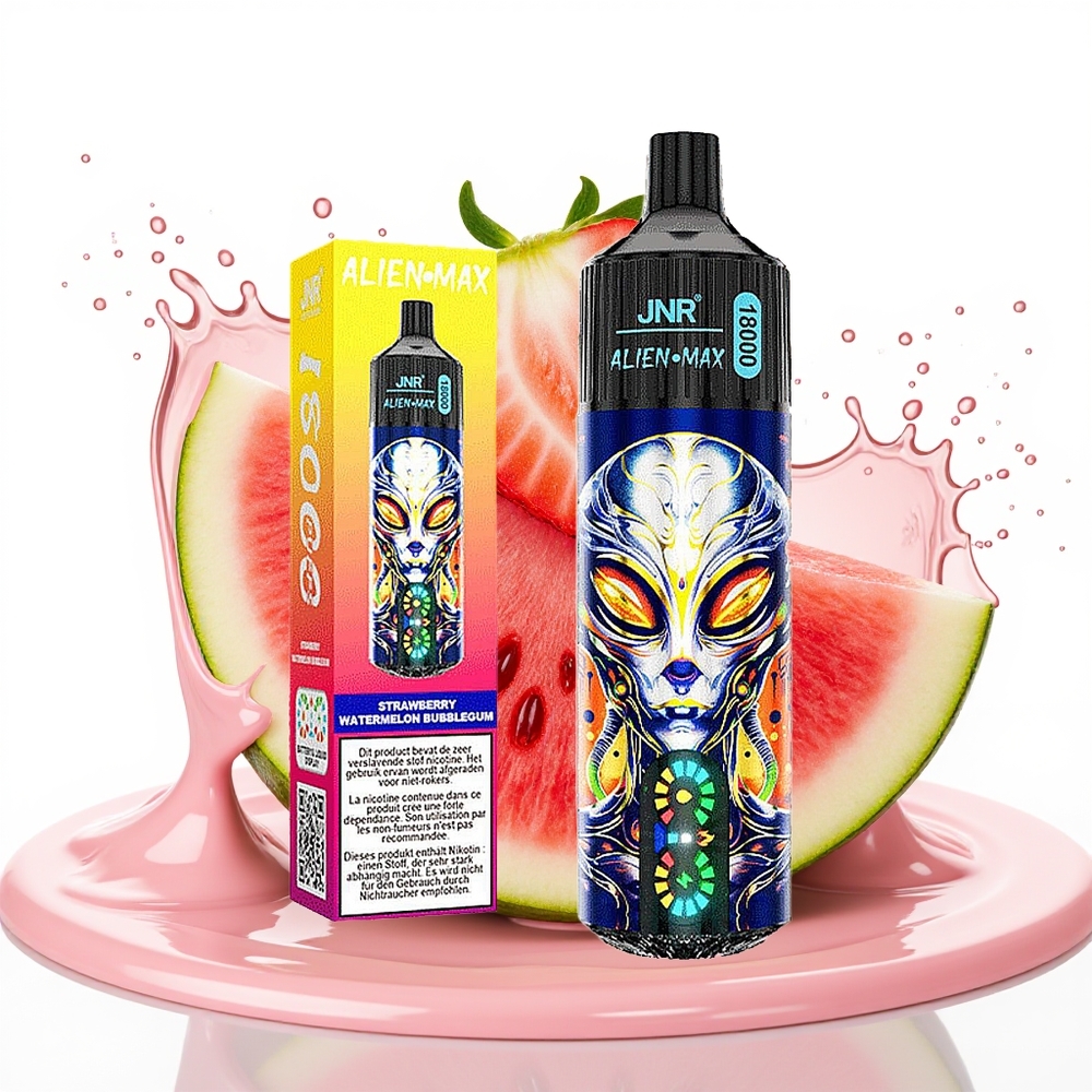 JNR Alien Max 18000 Puffs Dual Mesh 28ml E-tekočina Jagoda Lubenica Bubblegum
