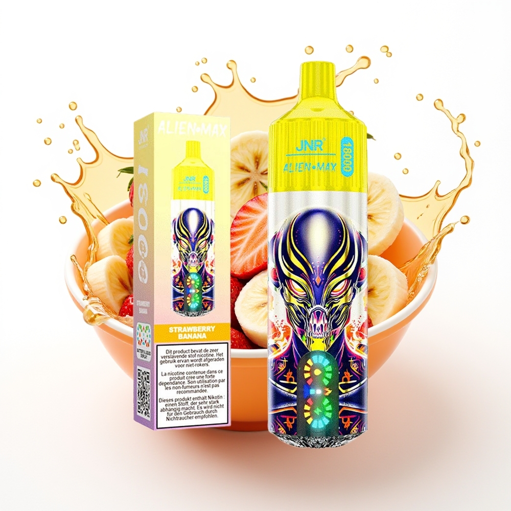JNR Alien Max 18000 Puffs Dual Mesh 28ml Japko Banana Sladoled Enkratni Vape