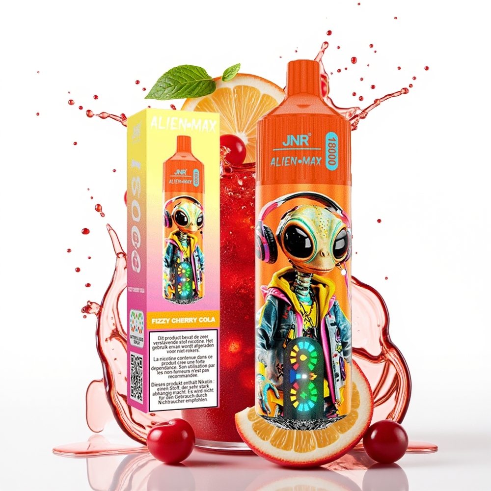 JNR Alien Max 18000 Puffs Dvojno Jedro Fizzy Češnjevi Kola