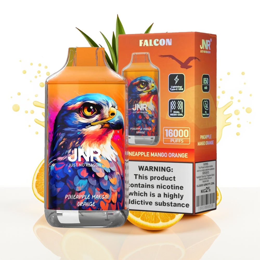 JNR Falcon 16000 Puffs 22ml Ananas Mango Oranžna