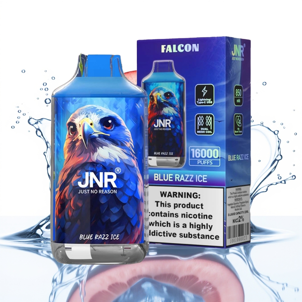 JNR Falcon 16000 Puffs 850mAh 22ml Modra Malina Led Enkratni Vape